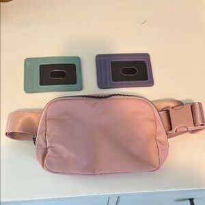 Pink Belt Bag with (2) Card Holders